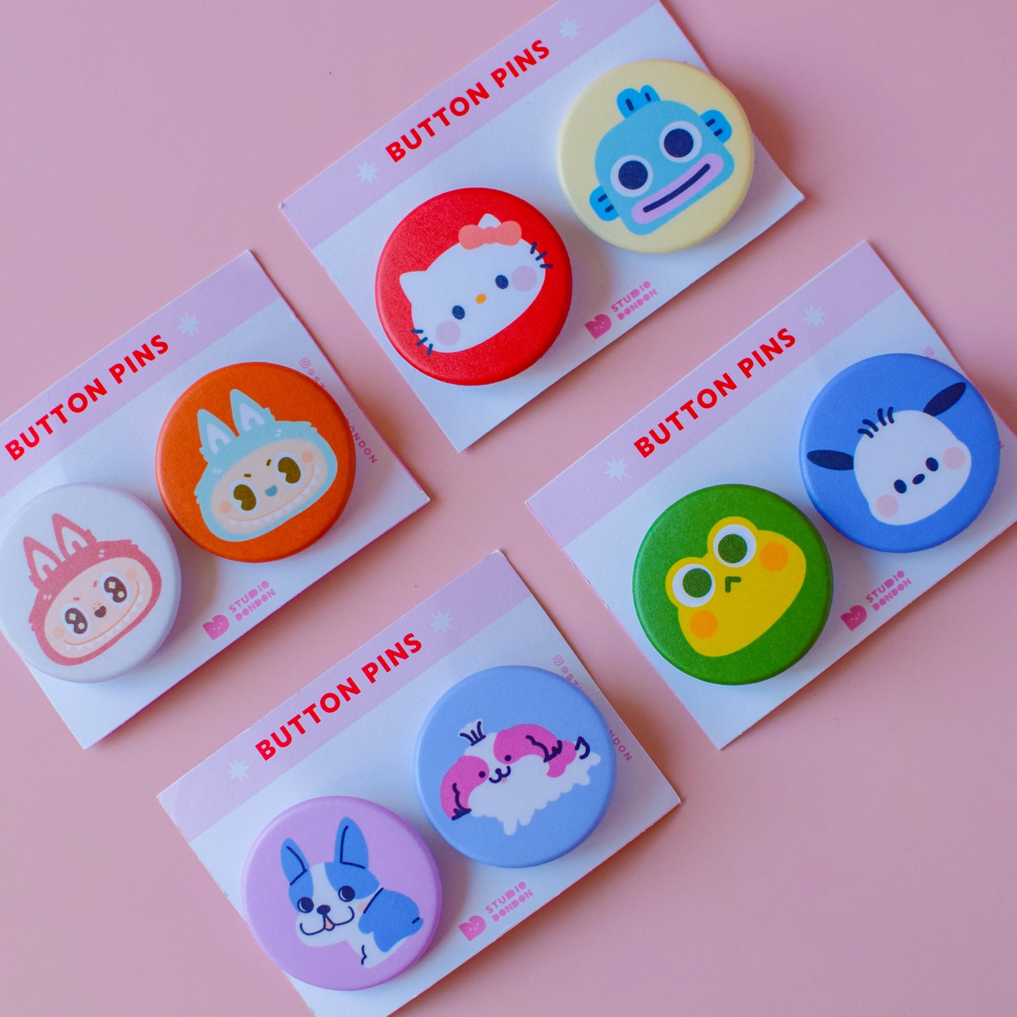 Hello Kitty Hangyodon 1.25" Button Pins
