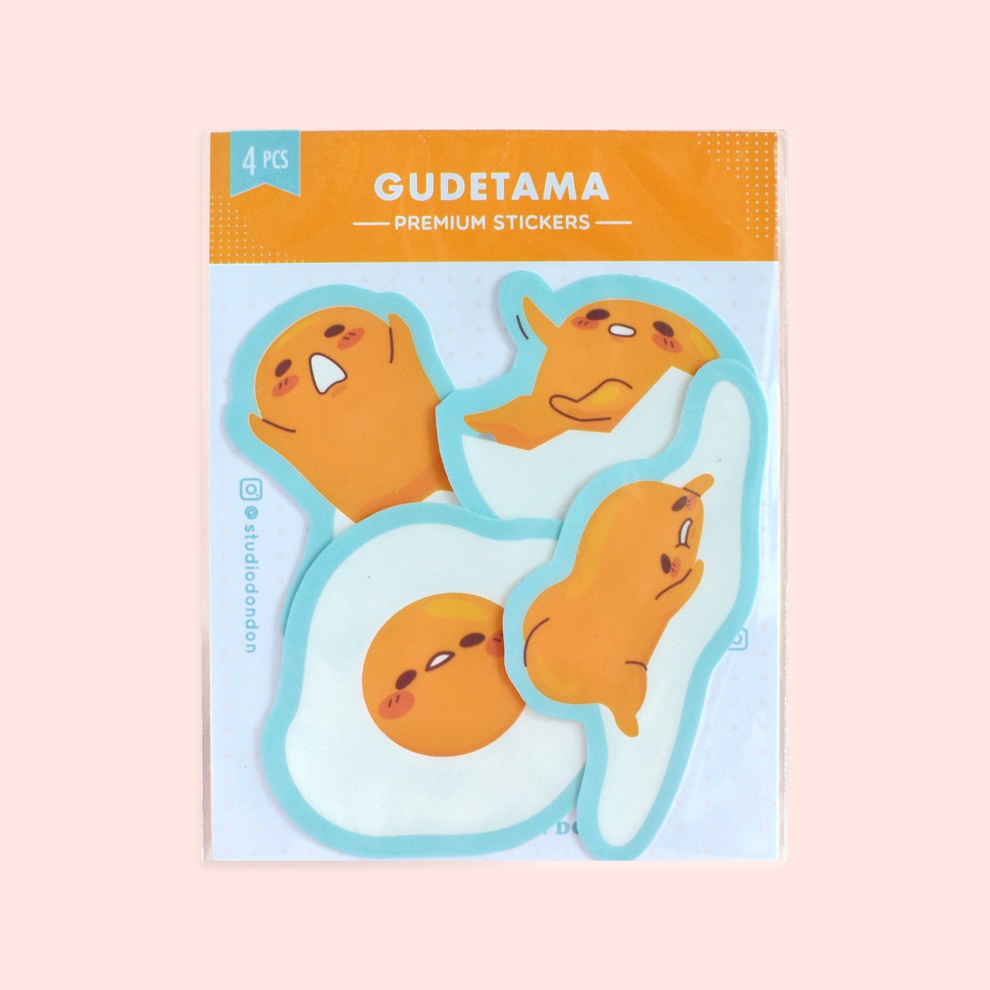 Pack d'autocollants en vinyle laminé mat pour fan art de l'œuf de Gudetama