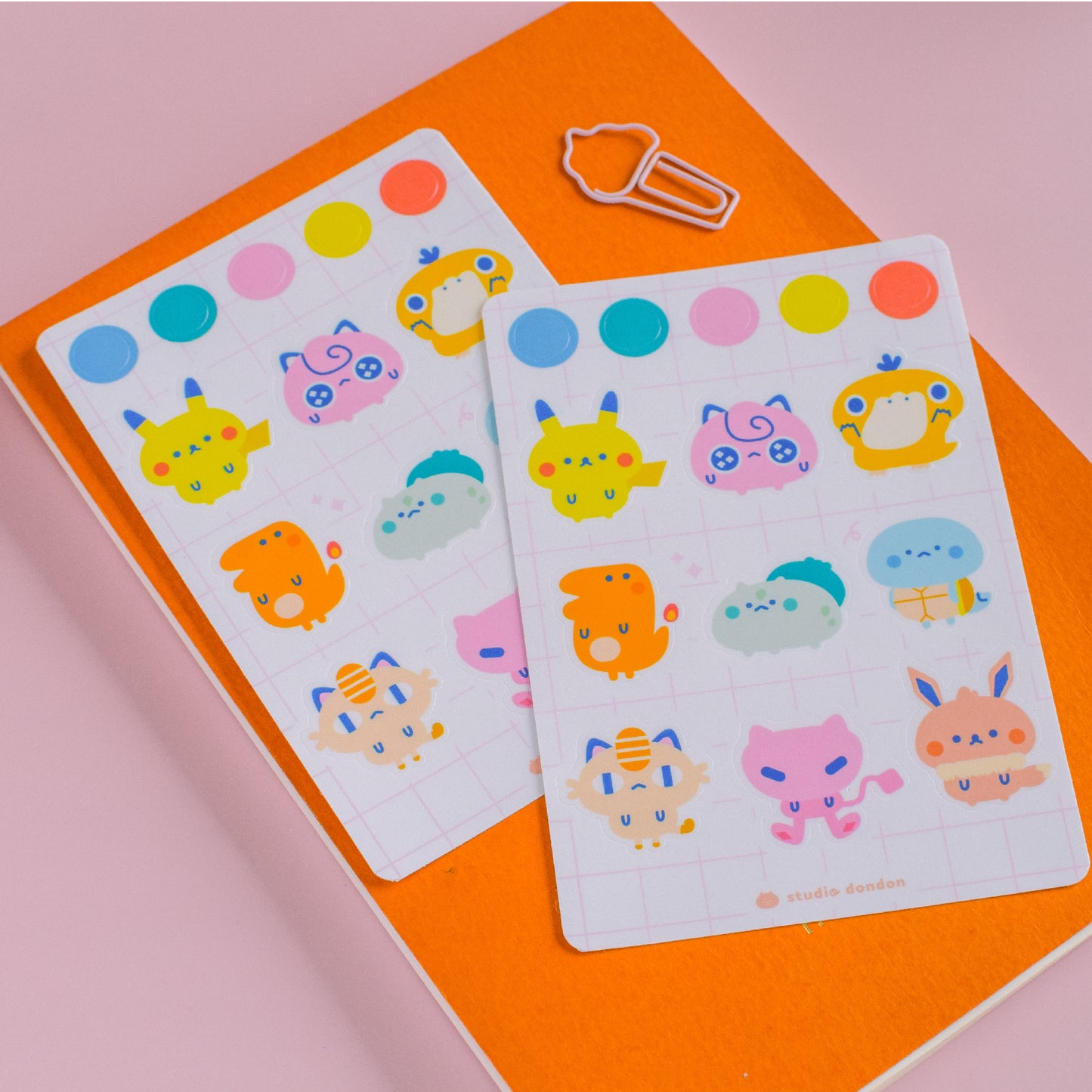 Feuille d'autocollants imperméables Pokémon 1ère génération