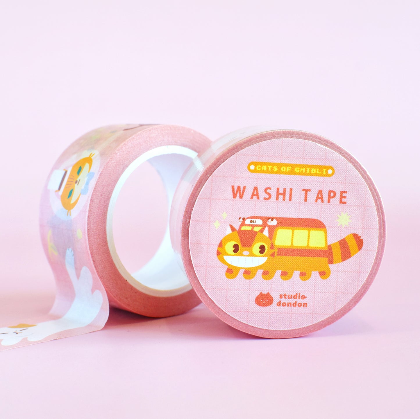 CINTA WASHI GATOS DE GHIBLI 20 mm x 10 m