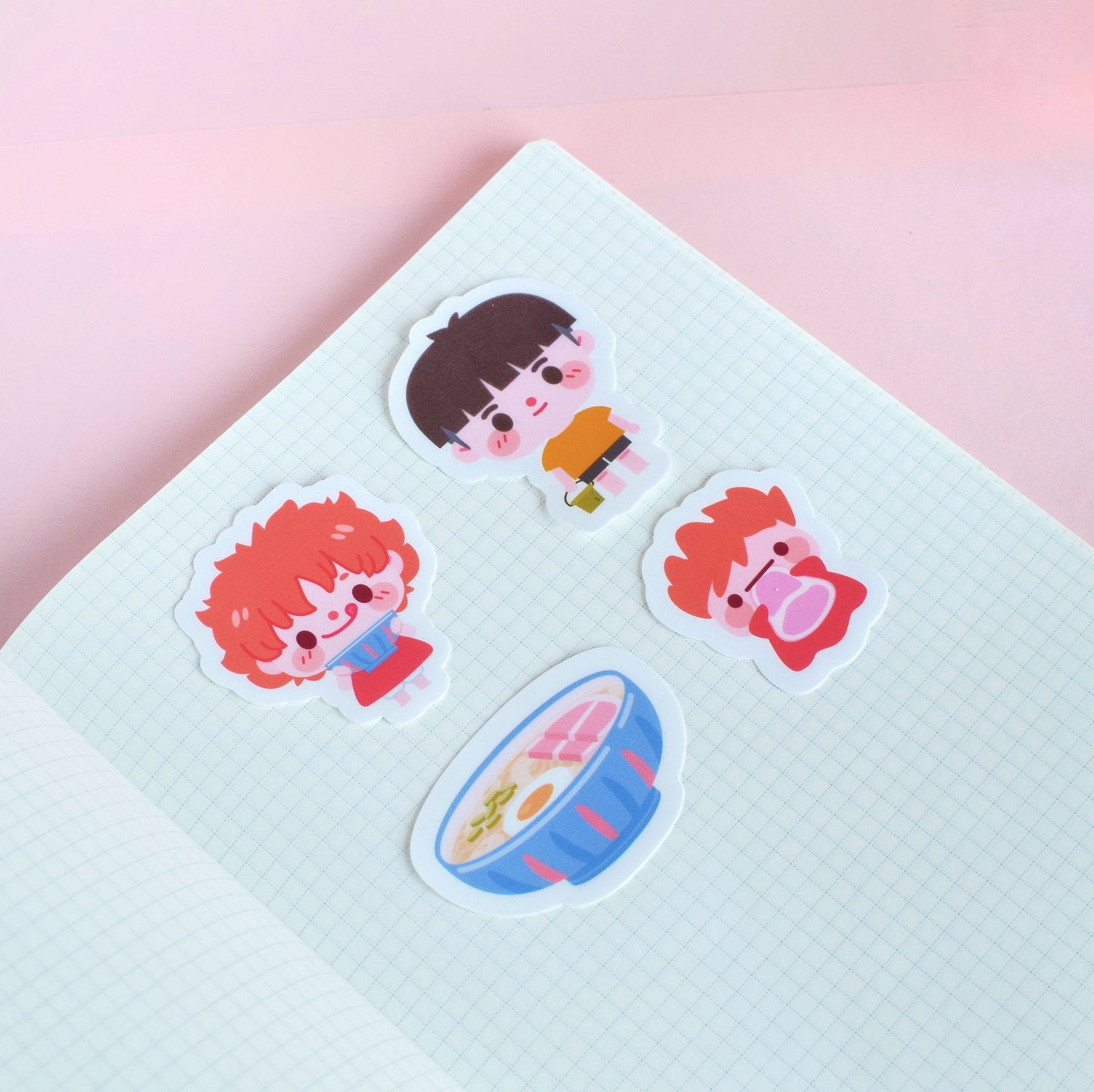 Pack d'autocollants en vinyle laminé mat Fan Art Ponyo Studio Ghibli
