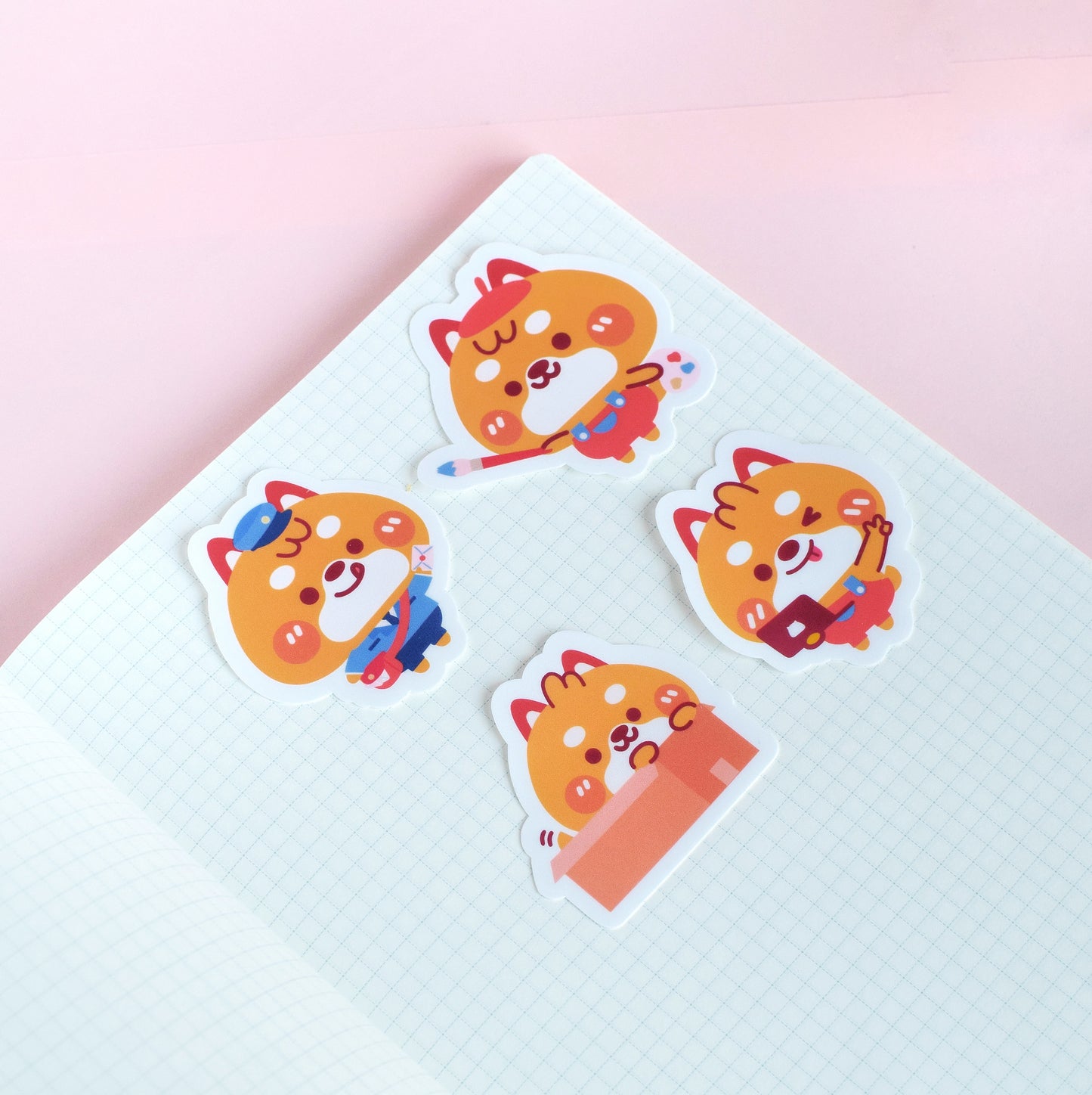 Paquete de pegatinas laminadas de vinilo mate de Dono the Doggo Dog