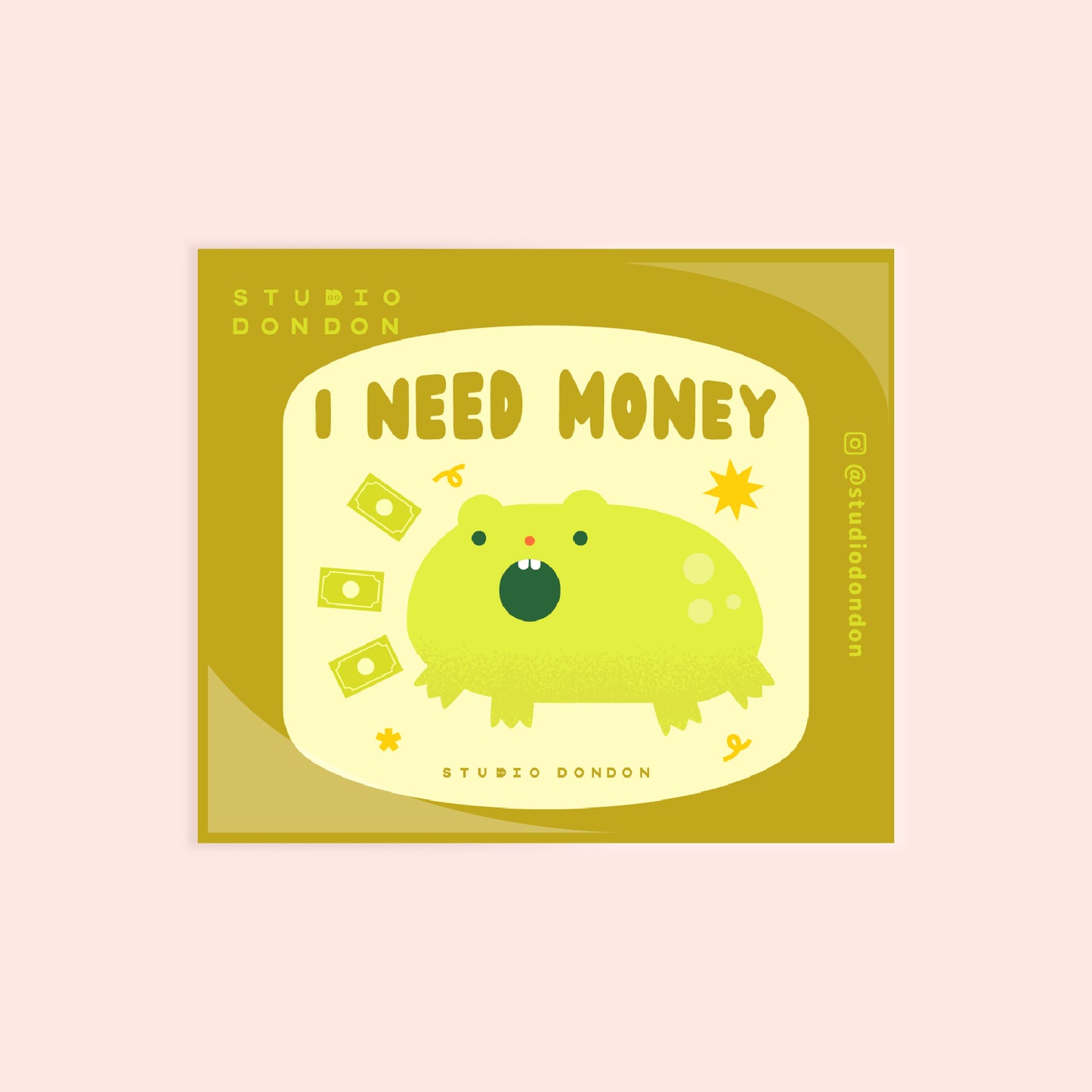 Frog I Need Money Cute LAPTOP STICKER