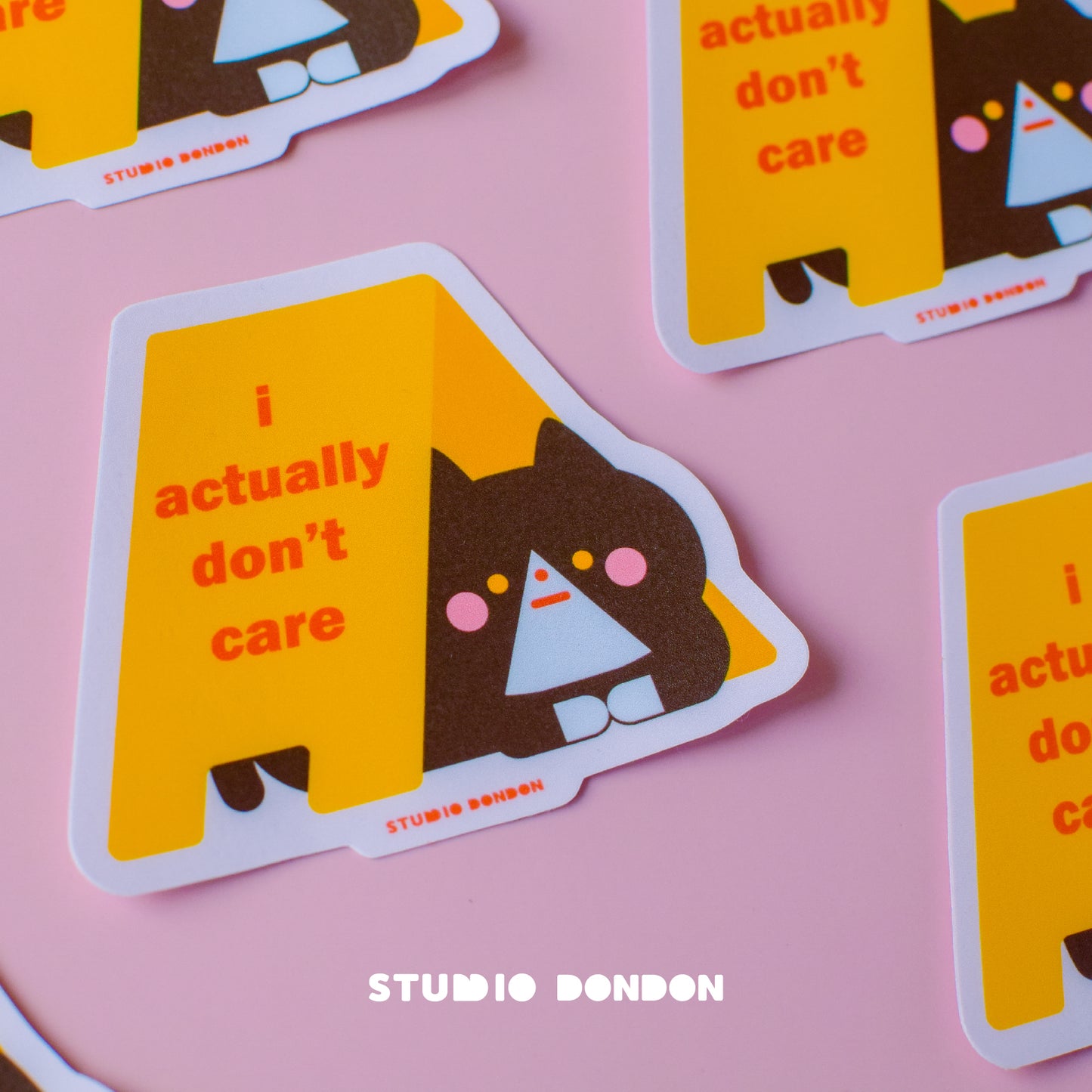 Cat Don't Care Cute LAPTOP STICKER