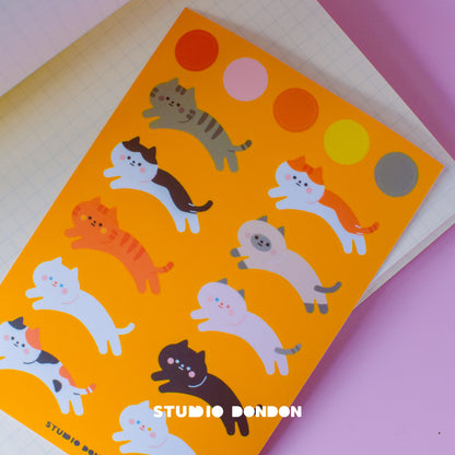 Cat Cattos WaterProof Sticker Sheet