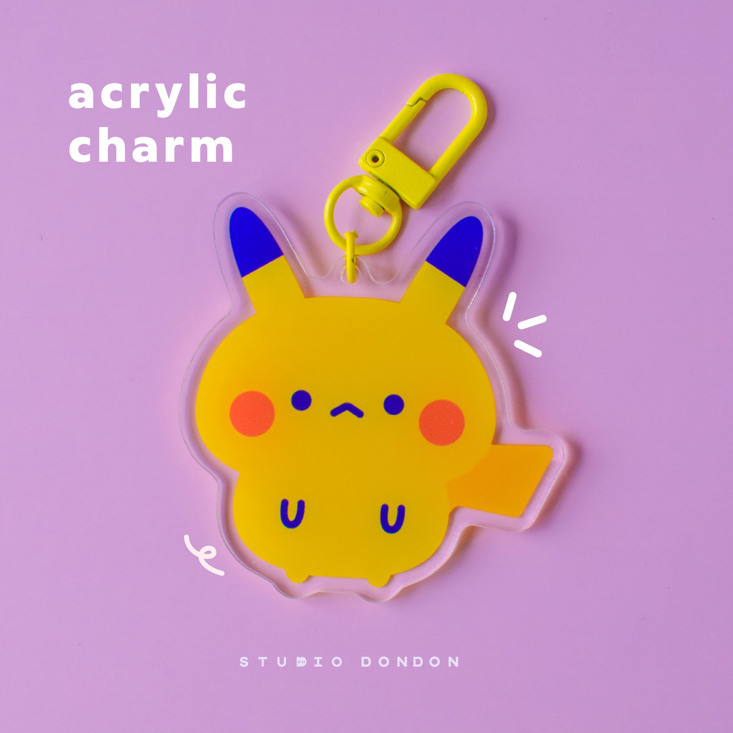 Pikachu Pokemon Acrylic Charm /  Keychain