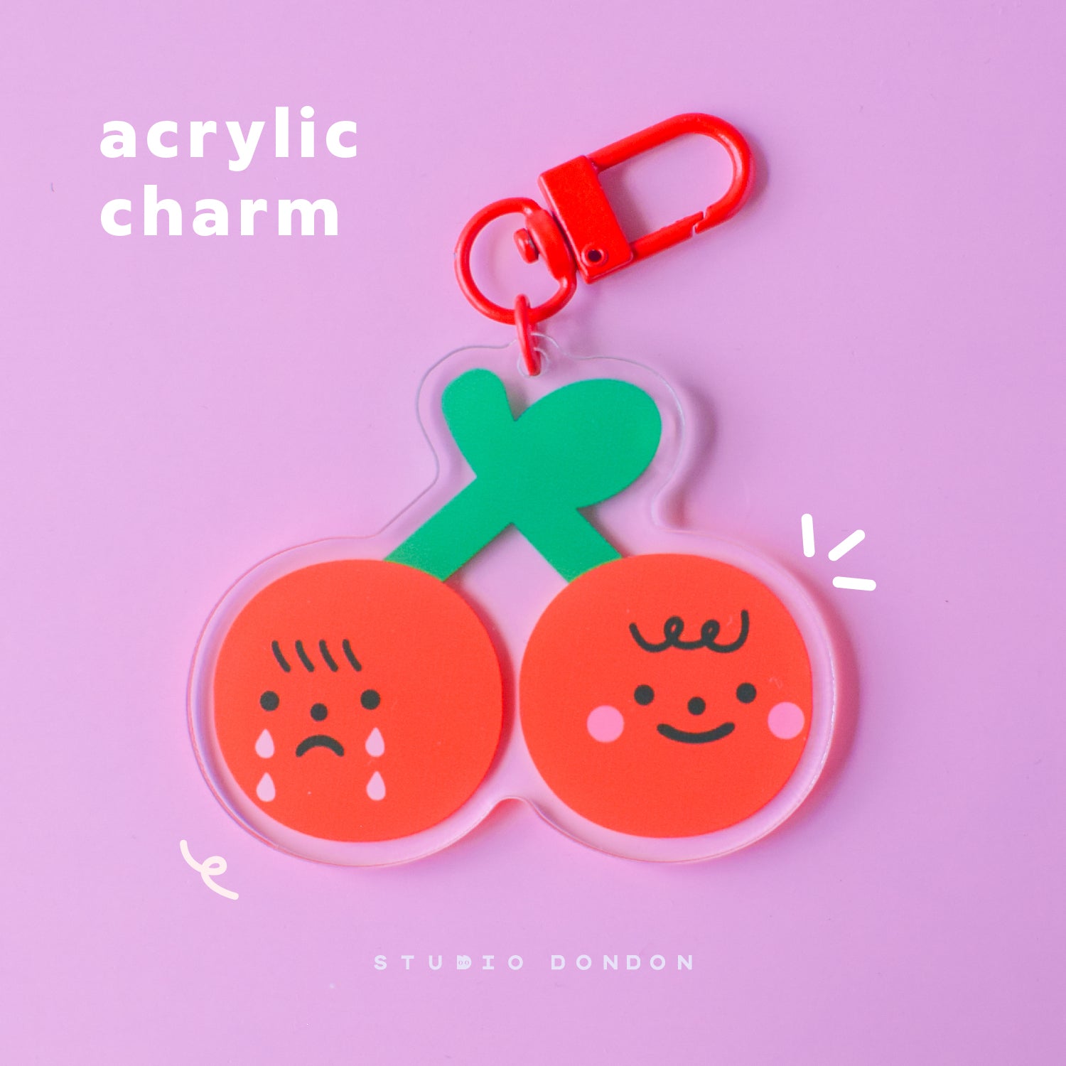 Cherry Acrylic Charm /  Keychain