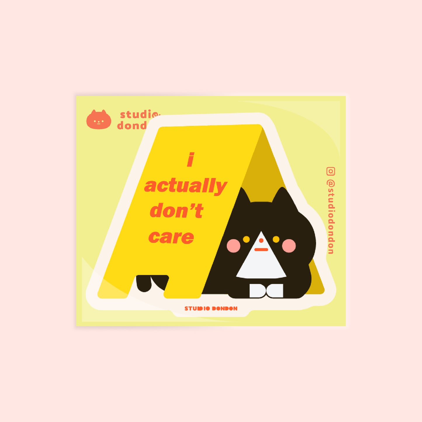 Cat Don't Care Cute LAPTOP STICKER