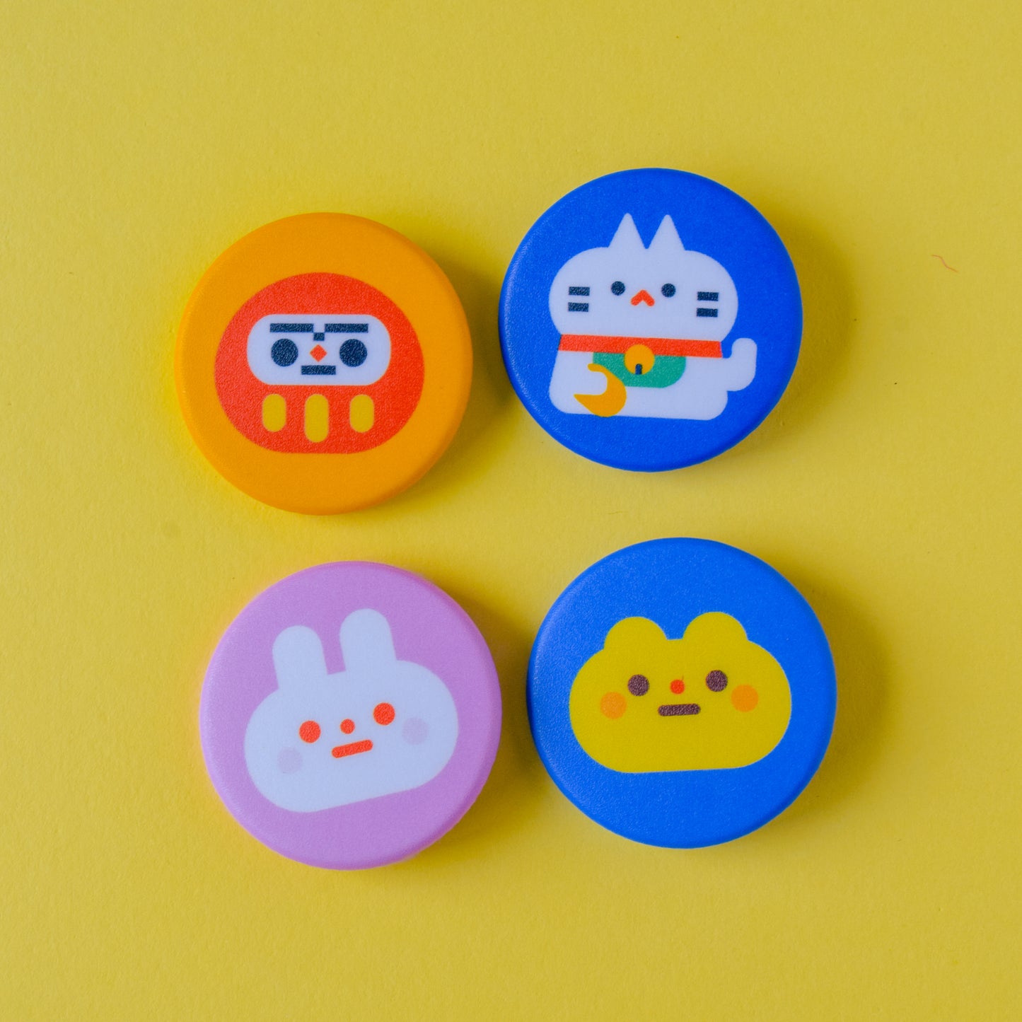 Maneki Neko Daruma 1.25" Button Pins