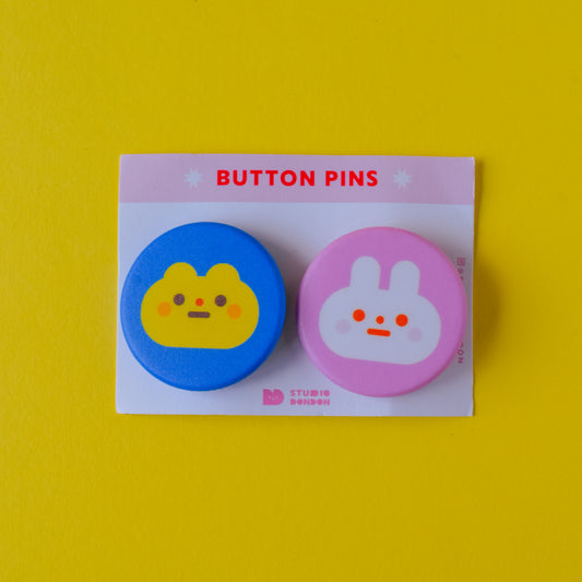 Froggy Bunny 1.25" Button Pins