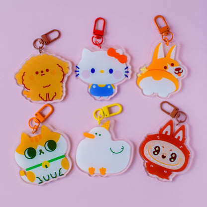 Orange Ginger Cat Acrylic Charm /  Keychain