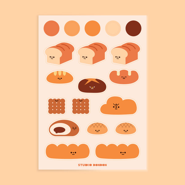 Bread Cute WaterProof Sticker Sheet