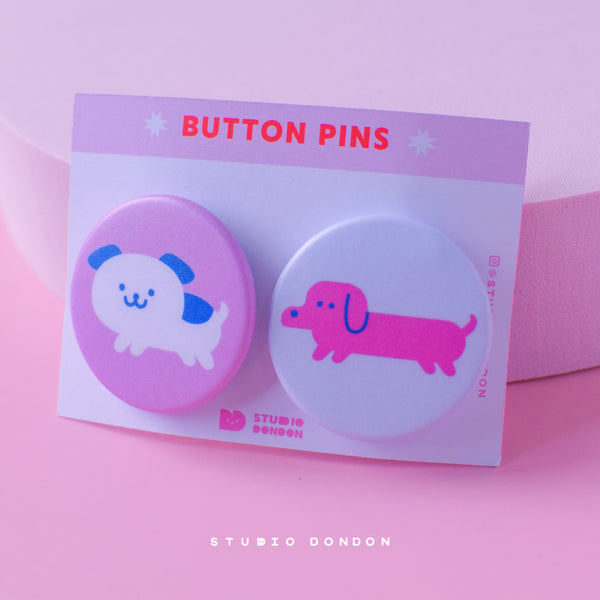 Doggos Cute  1.25" Button Pins