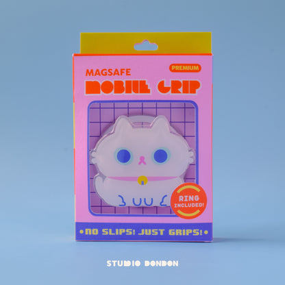 White Cat Premium MagSafe Mobile Grip