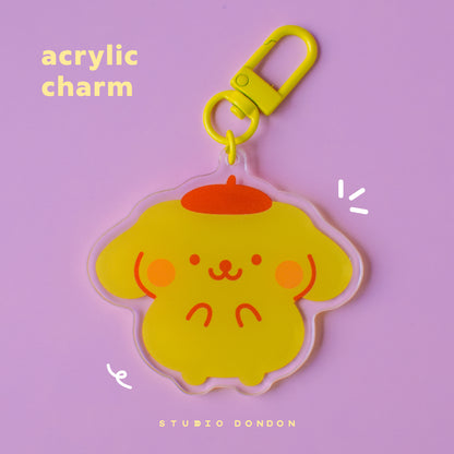 Pompompurin Sanrio Acrylic Charm /  Keychain