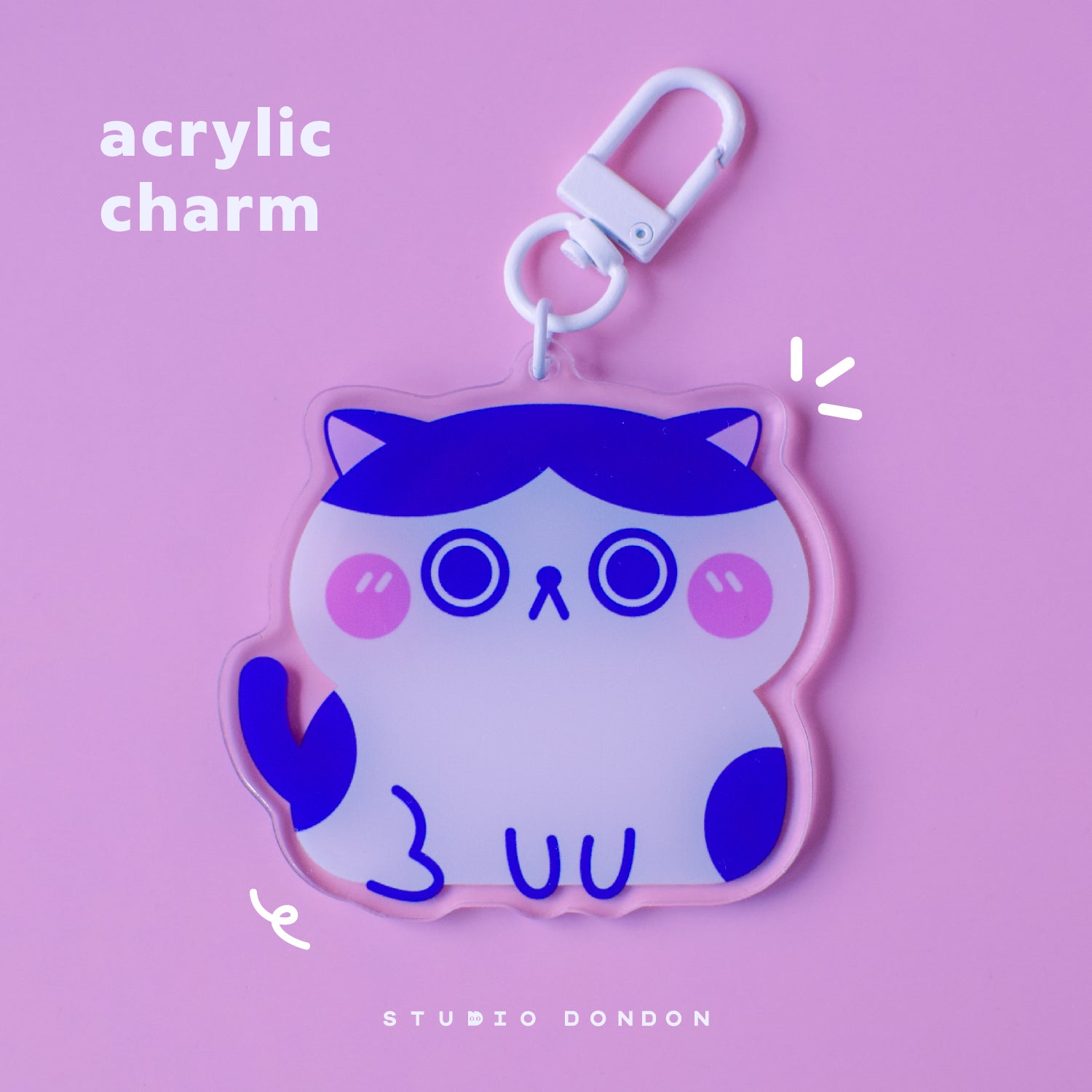 Tuxedo Cat Acrylic Charm /  Keychain