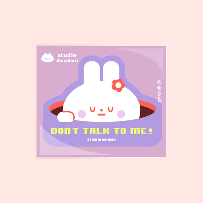 Bunny Don't Talk to Me LAPTOP STICKER