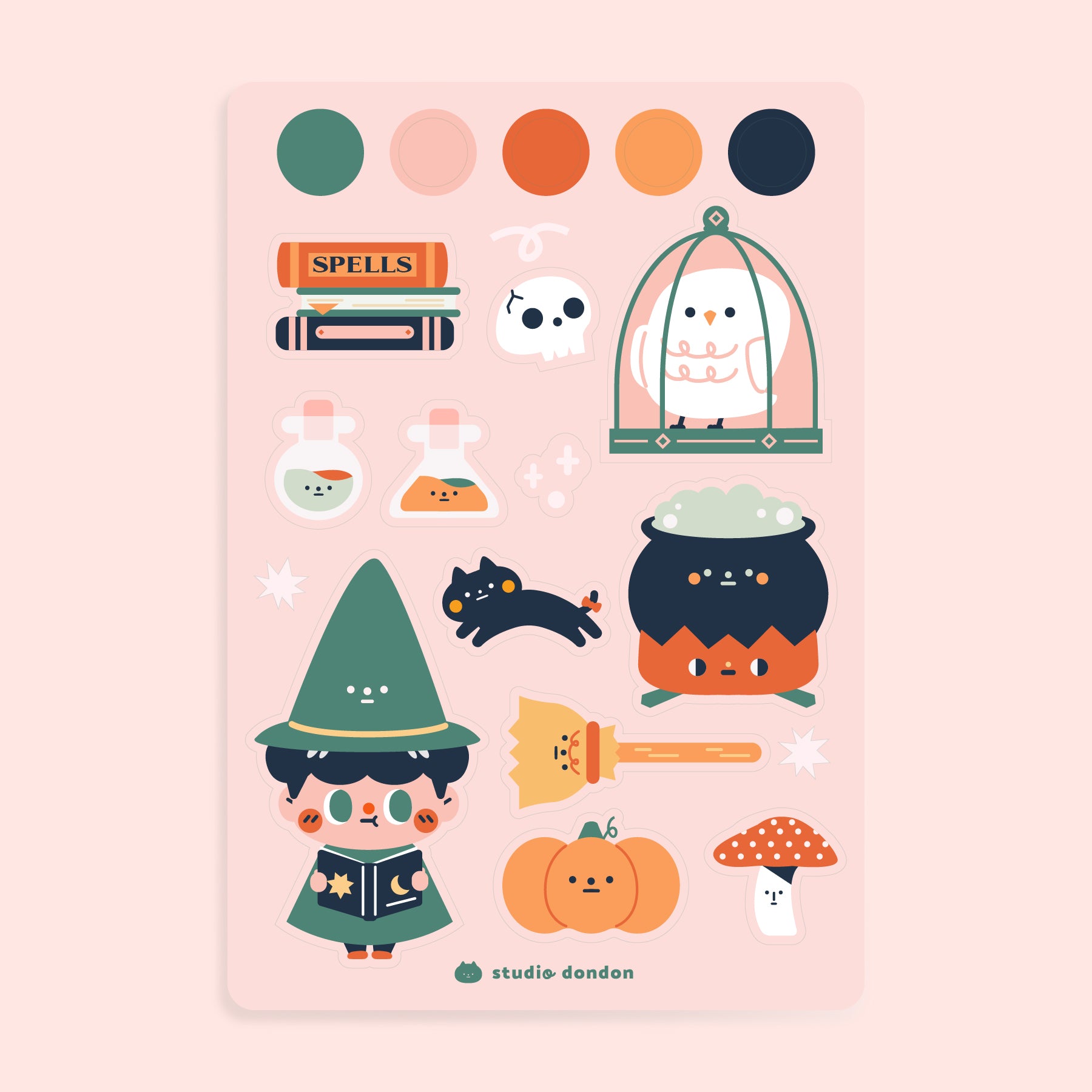 DonDon Wizard Cute Kawaii Sticker Sheet