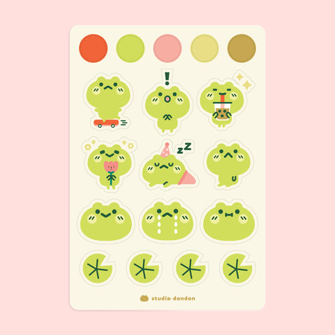 Frog Froggo WaterProof Sticker Sheet