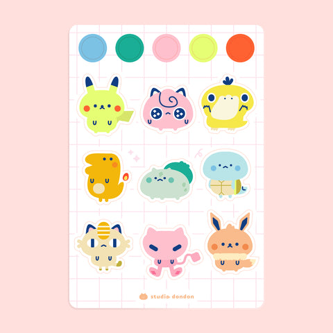 1st Gen Pokemon WaterProof Sticker Sheet