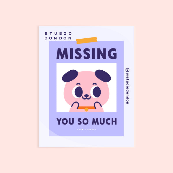 Dog Missing You So Much  LAPTOP STICKER