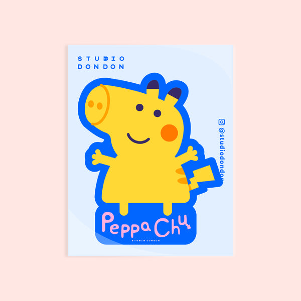 PeppaChu Pikachu Peppa Pig LAPTOP STICKER