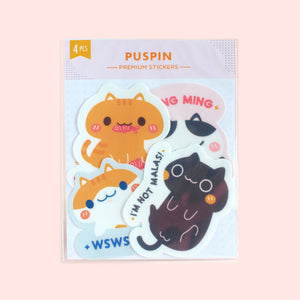 Puspin (Philippine Cats) Cat Vinyl Matte Laminated Sticker Pack