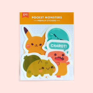 Pokemon Pocket Monsters Fan Art Vinyl Matte Laminated Sticker Pack