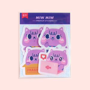 MiwMiw Cat Vinyl Matte Laminated Sticker Pack