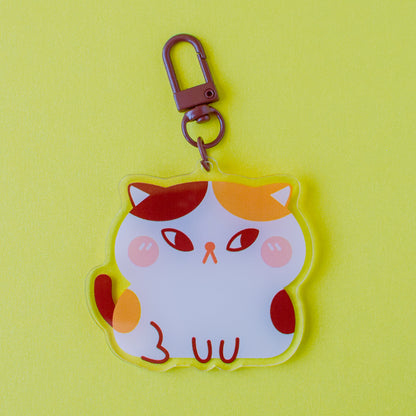 Calico Grumpy Cat Acrylic Charm /  Keychain