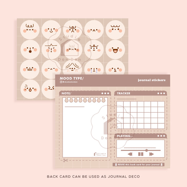 Mood Type Face Emotions Kiss Cut Sticker Sheet