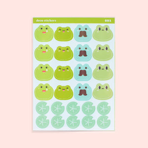 Froggo Frog Cute Kiss Cut Sticker Sheet