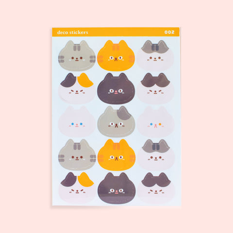 Cats Face Cute Kiss Cut Sticker Sheet