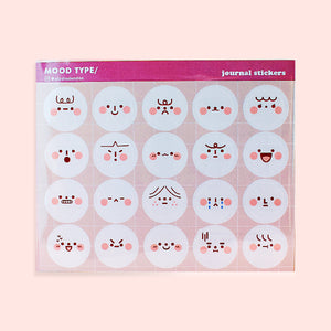 Mood Type Face Emotions Kiss Cut Sticker Sheet