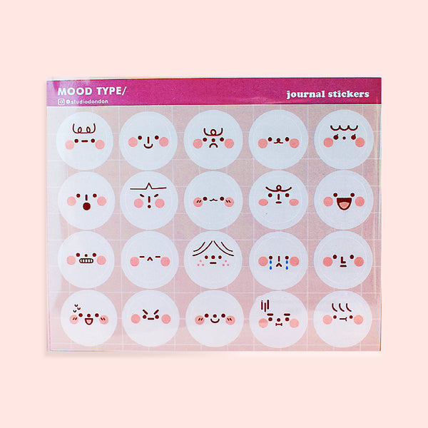 Mood Type Face Emotions Kiss Cut Sticker Sheet