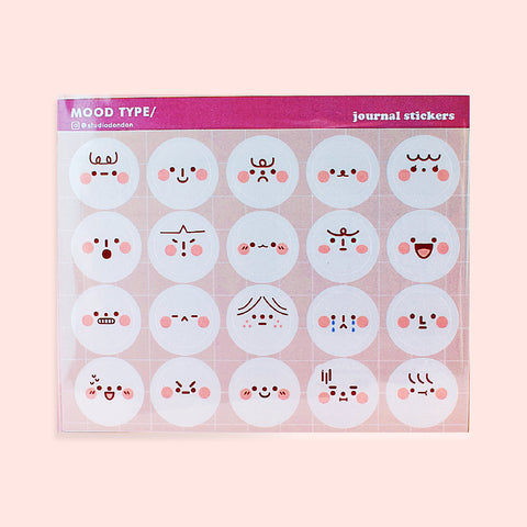 Mood Type Face Emotions Kiss Cut Sticker Sheet
