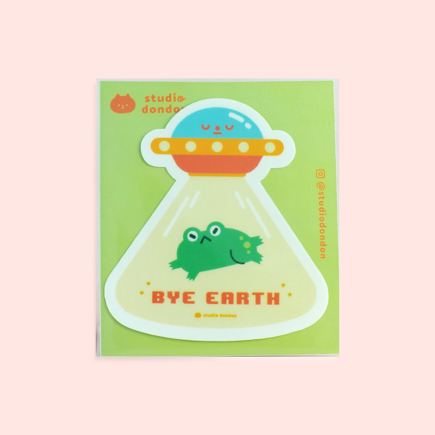 Bye Earth Frog Space Ship Waterproof LAPTOP STICKER