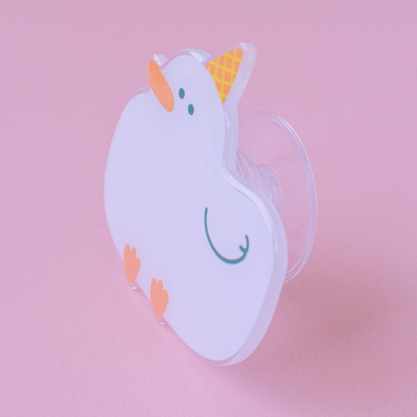 Fat Duck with Cone Cute Acrylic Mobile Grip / Phone Holder