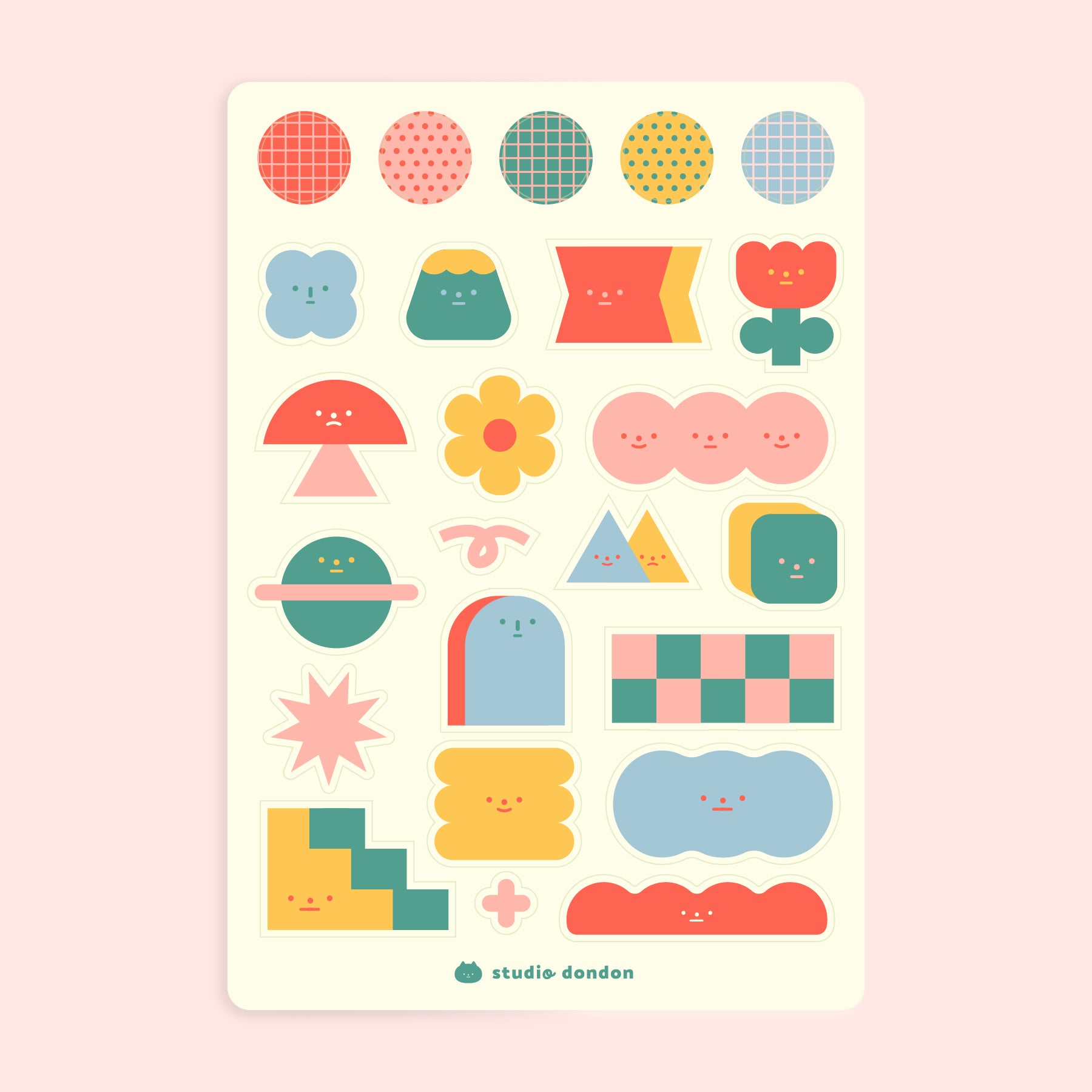Kawaii Shapes Sticker Sheet