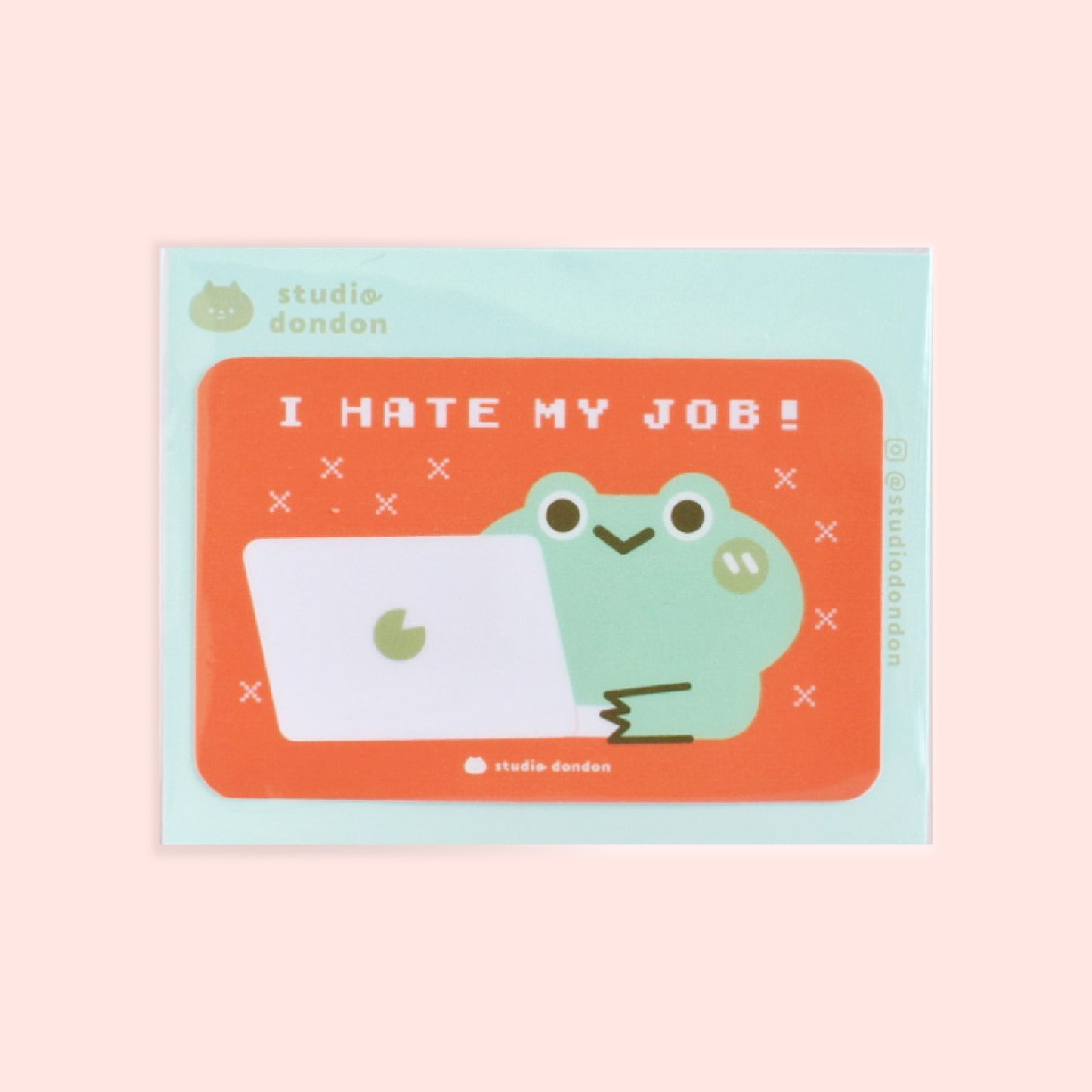 Frog Hates Job WATERPROOF LAPTOP STICKER