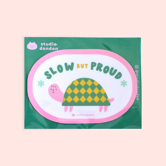 Turtle Slow but Proud  box Cute LAPTOP STICKER