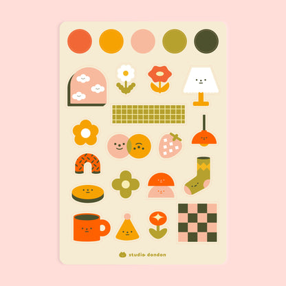 Kawaii Shapes V3 Sticker Sheet