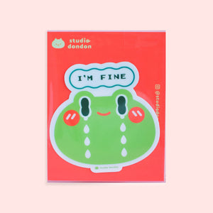 Frog Cry I'm Fine Cute LAPTOP STICKER