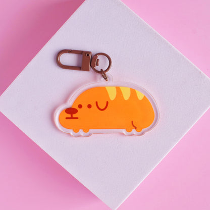 Bread Dog Acrylic Charm /  Keychain