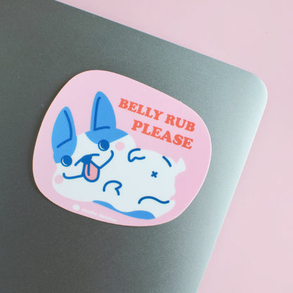 Frenchie Bulldog Belly Rub  LAPTOP STICKER