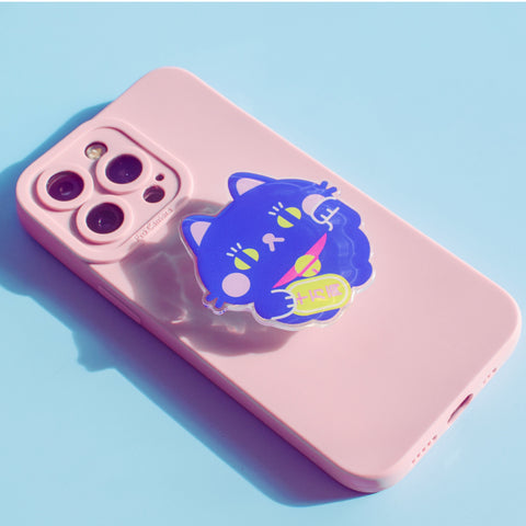 Purple Maneki Neko Acrylic Mobile Grip / Phone Holder