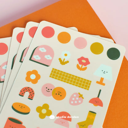 Kawaii Shapes V3 Sticker Sheet