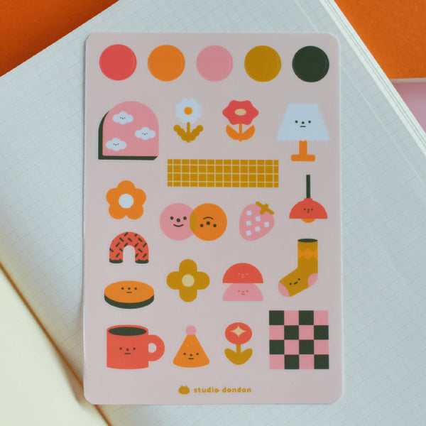 Kawaii Shapes V3 Sticker Sheet