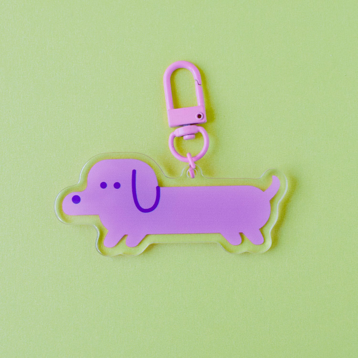 HOTDOG Dachshund Dog Acrylic Charm /  Keychain