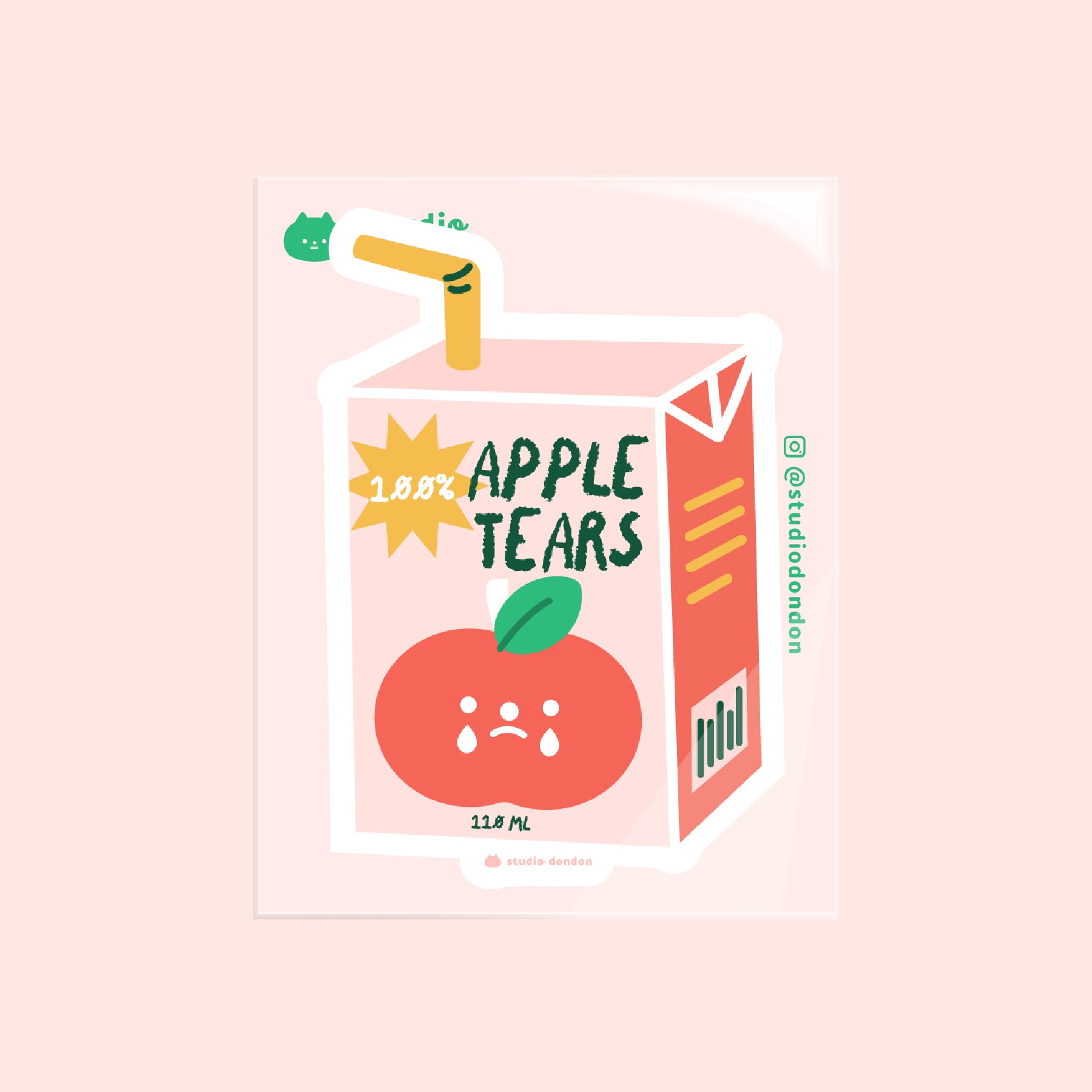 Apple Tears Juice box Cute  LAPTOP STICKER